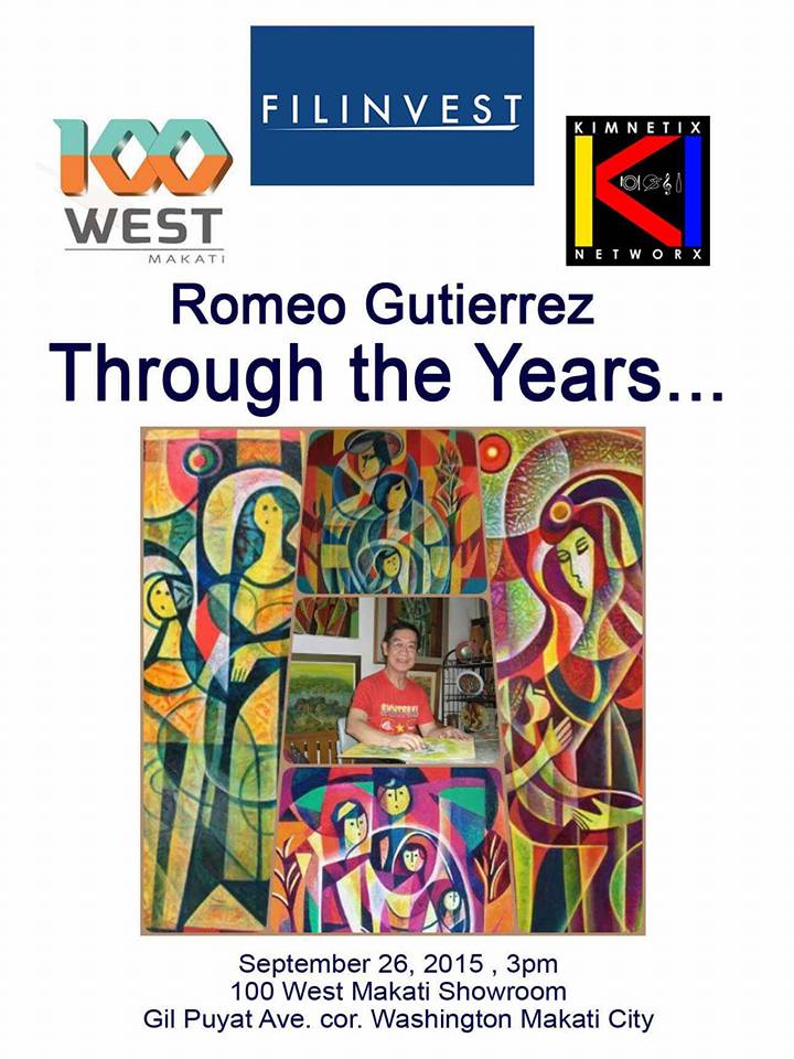 Romeo Gutierrez Pls come to opening of my exhibit on Saturday, September 26 .OPENS at 3pm