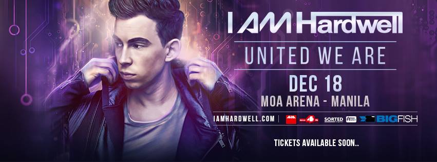 I AM HARDWELL clock Friday, December 18 at 10:00pm - 5:00am Dec 18 at 10:00pm to Dec 19 at 5:00am pin Show Map MOA Arena, Pasay City Pasay City, Philippines EMF Supports and Proudly Presents 2 Times the Number1 DJ in the world HARDWELL!! I AM HARDWELL Is a 6 Hour Show Shocasing the best in Electro, House, Progressive & Trance Music. Support Acts: KILL THE BUZZ IAN SANDRZ Tickets Will be avilable Soon! so stay tuned!! TEAM EMF, ------ I AM HARDWELL UNITED WE ARE Friday, December 18 at 11:00pm Show Map MOA Arena, Pasay City Pasay City, Philippines The NO1 DJ in the World for 2 consecutive Years! After his Massive tour in 2014, and his great show in Manila which pulled 8,500 people on a wed night, we are proud to bring him again with his great concept show IAM HARDWELL IAM HARDWELL is a 6 hour show with massive visuals, great music, Pyro, lasers, confetti, 1 supporting Act Dj Kill the Buzz and HARDWELL! This is One Massive Show that you don't want to miss! Again this is Not your ordinary Dj set of 2 hours! this is a real Journey to Dance Music! 6 hour show. For VIP tables / Tickets / Reservations / Special packages call or txt 09179318444 Tickets available through SM tickets! UNITED WE ARE! THIS IS BIGFISH! WORK HARD! PARTY HARDER!