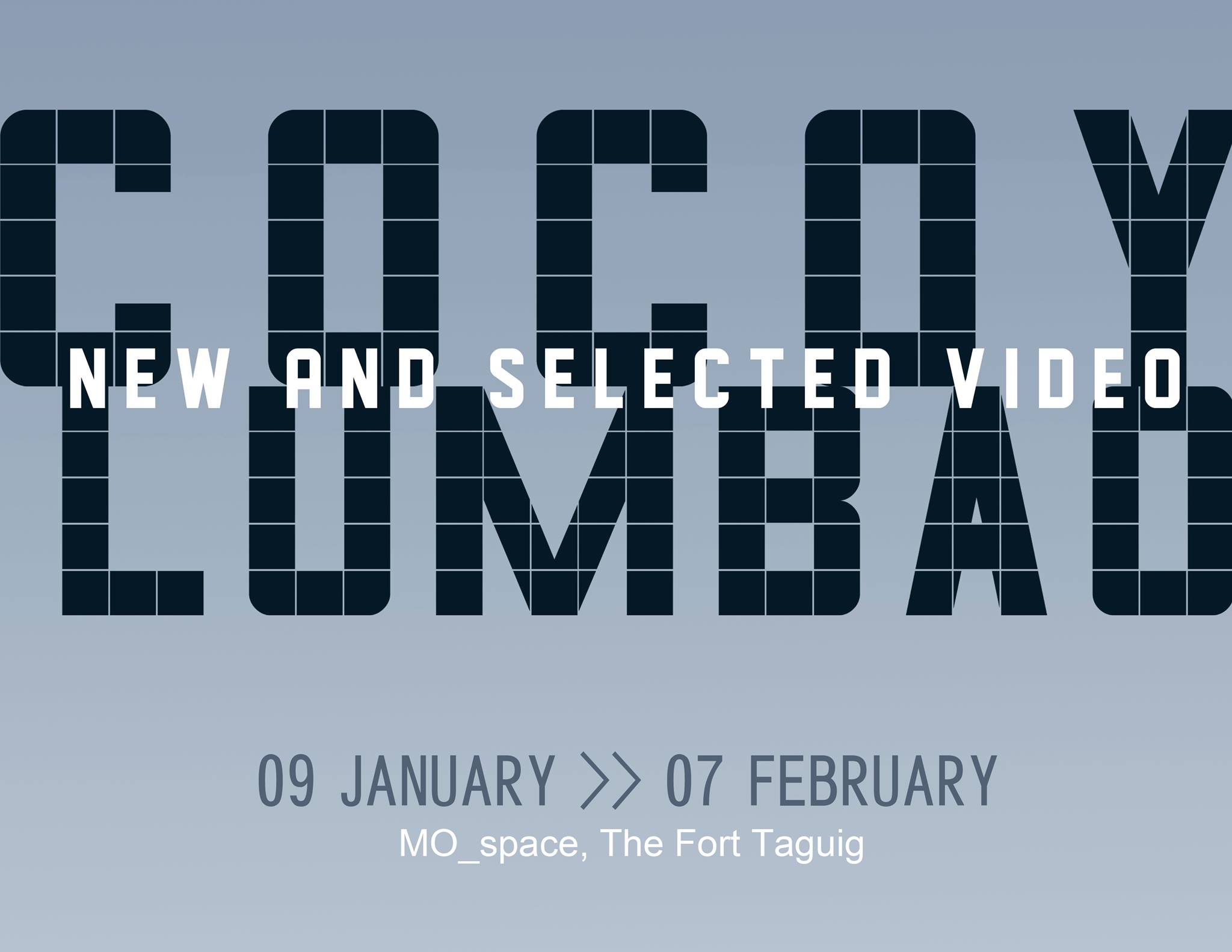 Cocoy Lumbao: New and Selected Video clock Saturday, January 9, 2016 at 6 PM 5 days from now · 86°F / 72°F Clear pin Show Map MO_Space 9th Avenue, Bonifacio High Street, 1634 Taguig, Philippines “If film is to painting, then video is to seeing.” Since the beginning, Cocoy Lumbao has chosen video as a medium because it represents everything he believes about art: open-ended; ever-changing; unbound to any definite structure; and also, primarily, as an eye ‘looking’ at the world, which he believes what art essentially is—a seeing subject. His practice has continually revolved around this ‘search’ for an essential quality (infrared video, digital manipulation, loss of data in analog tapes, and self-reflexivity). His present works go back to that principle—of the role of ‘seeing’ in representational art, and into understanding that representation is an evolving and complex system. “Liberation from the tyranny of representation is a terrible responsibility,” as one media critic has put it. Rather than manipulations or reconstructions of reality, he believes that what he is trying to do is only to augment reality in order to reveal a passage of thought. Video is one such medium which he believes has the capacity to go beyond merely recording what is visually real, but to record what is also real during thought processes, since the unfolding of a video image is firmly embedded in time, the same way the act of thinking is. In his latest work, he tried to approximate the representation of thought with the help of video’s properties, channeled through the act of writing, or more specifically, through the process of typing down one’s thoughts. Whether it is effective remains to be seen. Video, after all, is such a floating and open-ended medium, to the point that it pervades the intentions of the author, in the same way that artists’ ideas are dictated by the difficulty or ephemerality of their chosen mate