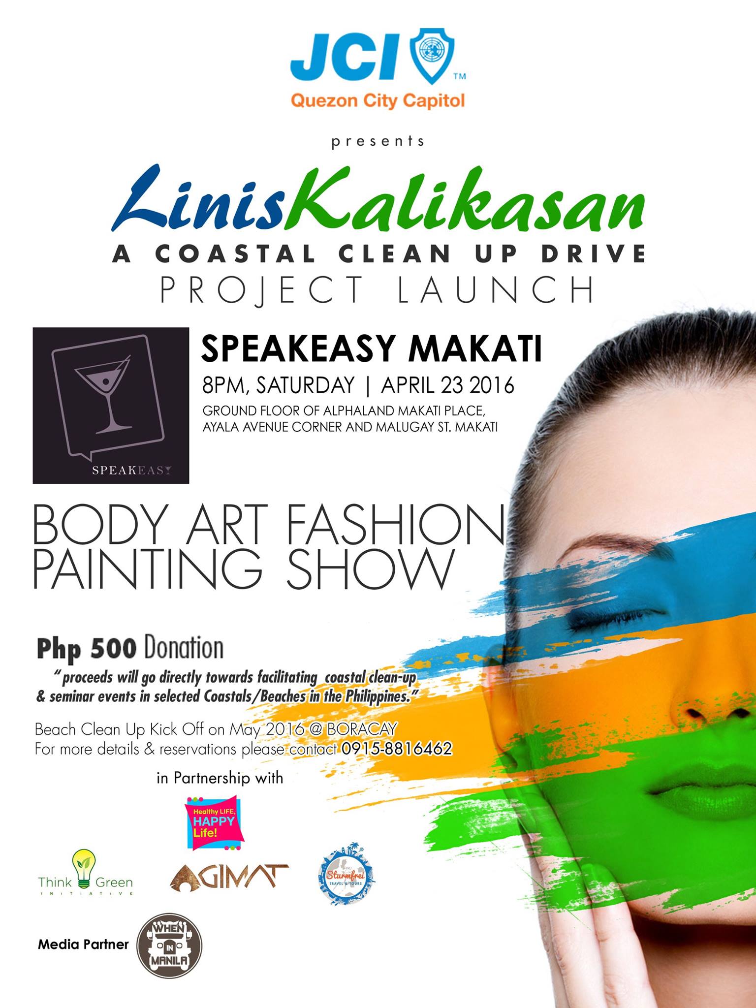 JCI QC Capitol LINIS KALIKASAN Project Launch clock April 23 – April 24 Apr 23 at 2 PM to Apr 24 at 5 AM pin Show Map Frazz Metrowalk Pasig, Philippines envelope LINIS KALIKASAN Project Launch is a benefit event for Enivromental Awanerness and Enviromental Protection. Proceeds will go directly towards facilitating coastal/beach clean-up & seminar events in Coastal/Beach in the Philippines. For participation or enquiries, please contact: Orly T. Darnayla LINIS KALIKASAN Project Chairman Email : orly.jcicapitolphilippines / Mobile # 0915-8816462 and Jandrick De Castro LINIS KALIKASAN Co-Chairman Mobilne # 09178908752