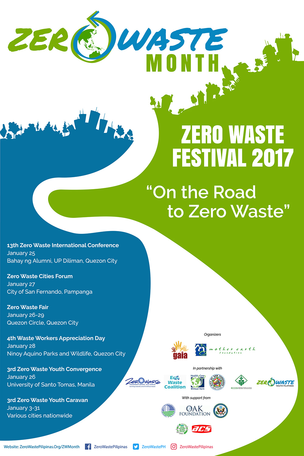Learn more about Zero Waste and discover the state of waste management in the Philippines. Join the conversation! Use the following on your social media accounts: #ZeroWastePH #GoForZeroWaste #ZeroWasteMonth