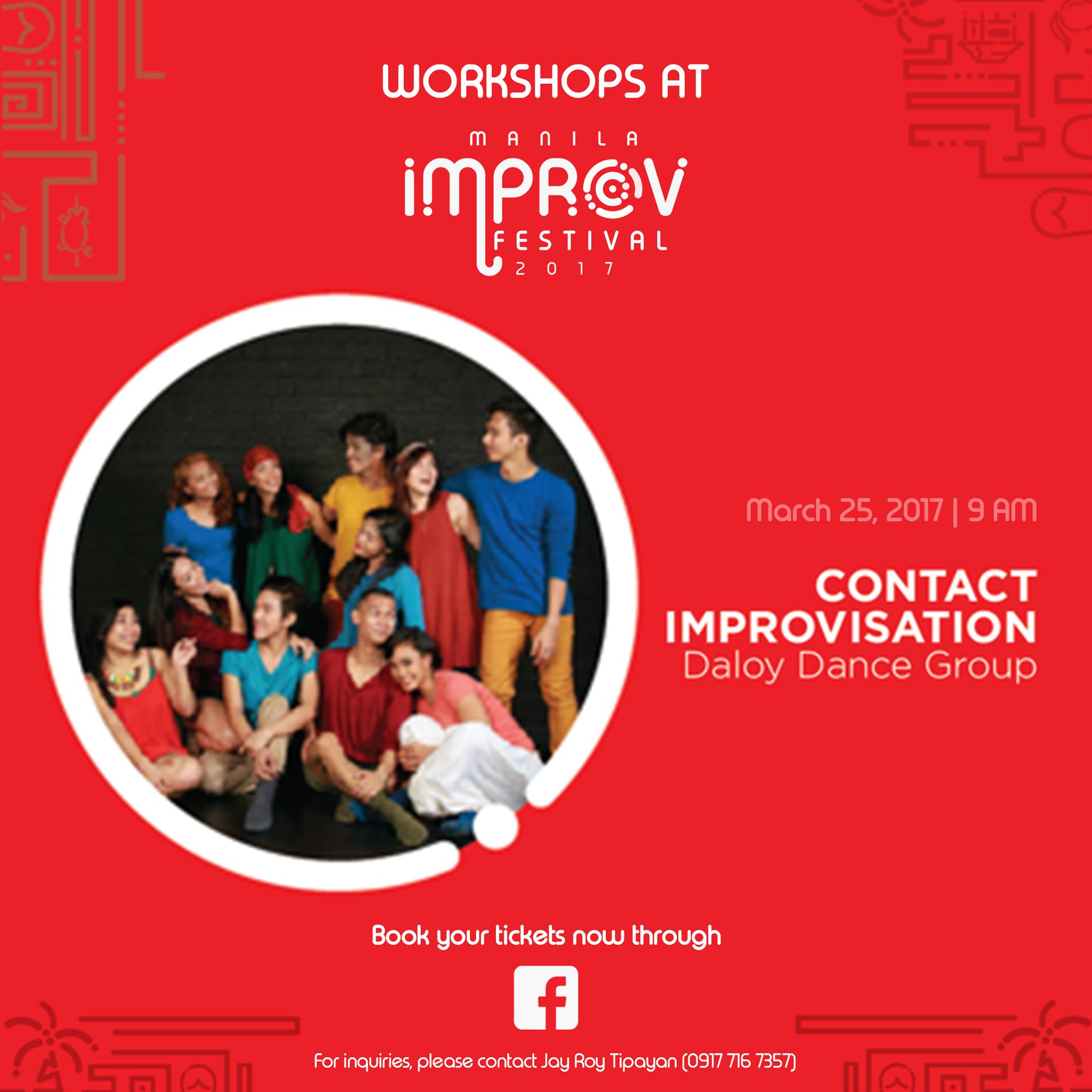 PETA Theater Center Page Liked · March 4 · Words aren't the only thing you can improvise with. Learn to let your body movements express your emotions freely with the Daloy Dance Company - a Manila-based dance theatre collective founded by EA Torrado. They have performed in festivals in Japan,Bangkok and the Philippines. Tune your senses into the ever-shifting dialogue of movement. Contact Improvisation Class | March 25 | 9am Book your tickets by sending us a private message or calling (0917) 716 7357. #ManilaImprovFest