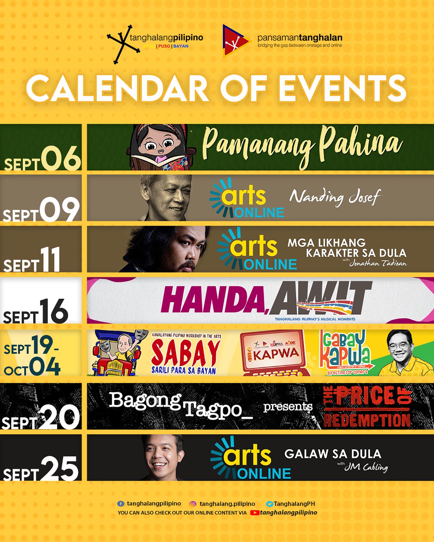 Tanghalang Pilipino opens September with new content for