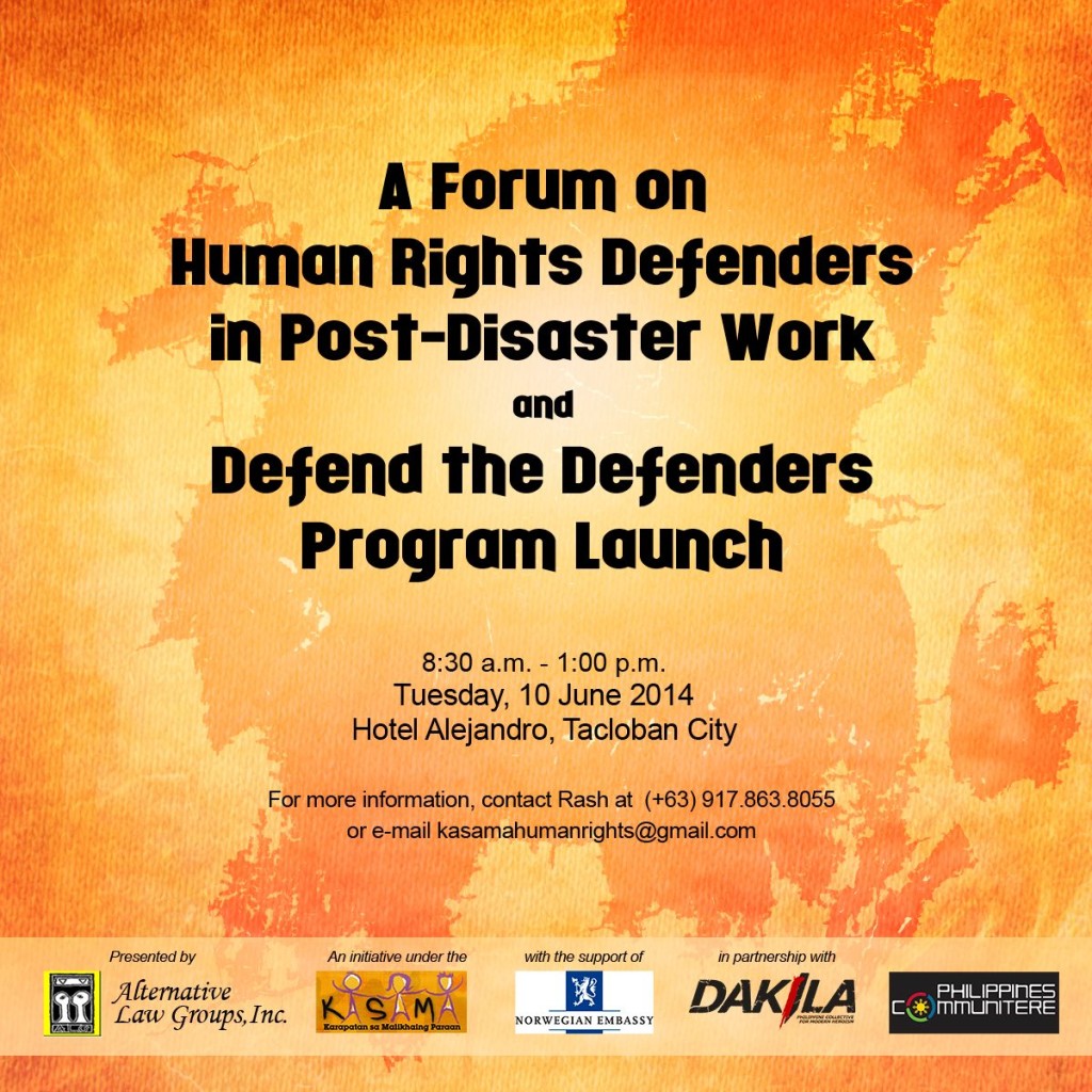 a-forum-on-human-rights-defenders-in-post-disaster-work-and-defend-the