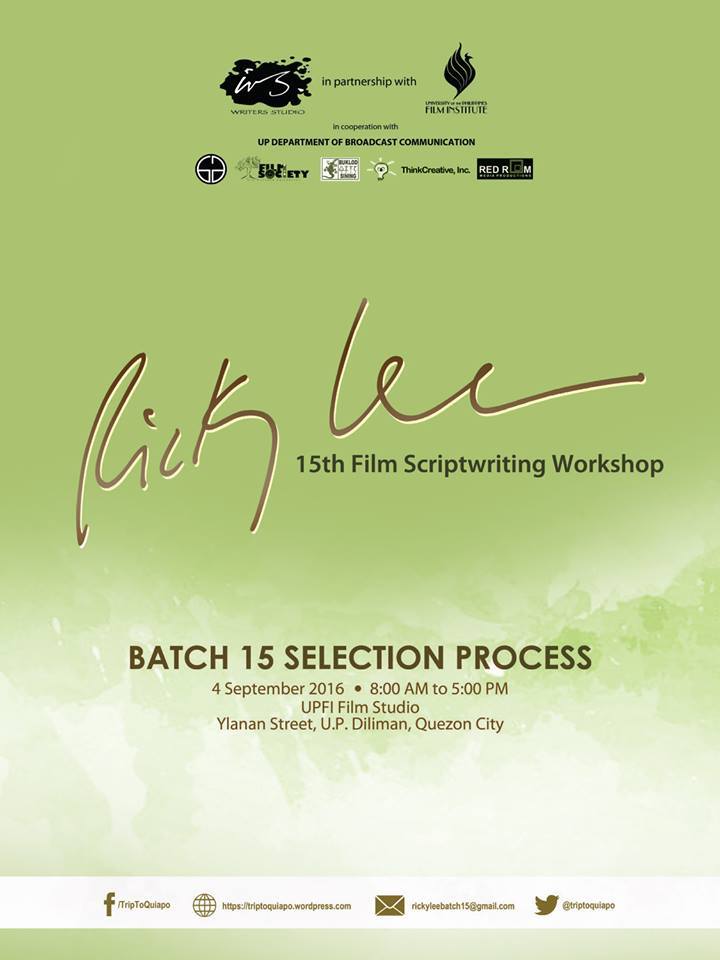 Ricky Lee workshop selection process set on Sept. 4 | Agimat: Sining at  Kulturang Pinoy